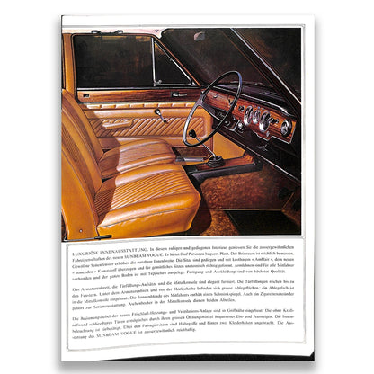 Sunbeam Vogue Car Sales Brochure 8036 EX GM H 1968