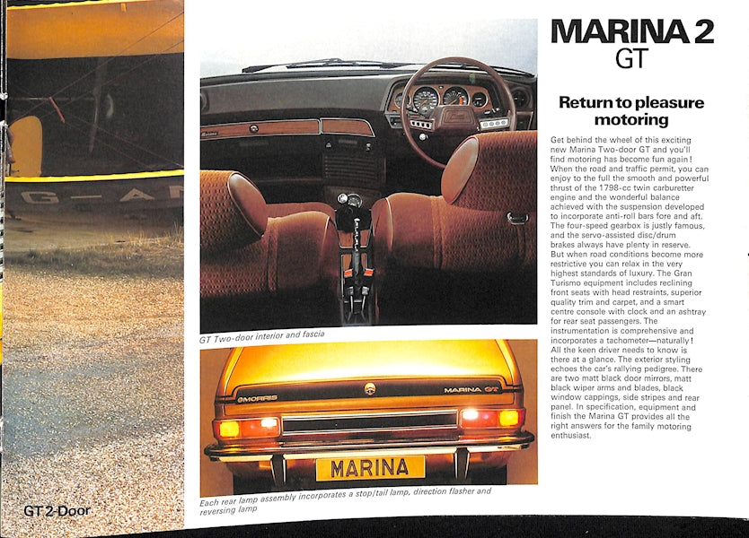 Morris Marina 2 Car Sales Brochure 3160 1977 image 12