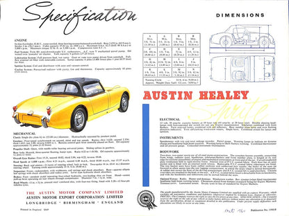Austin Healey Sprite 'Frogeye' Car Sales Brochure 1960 #1590 image 7
