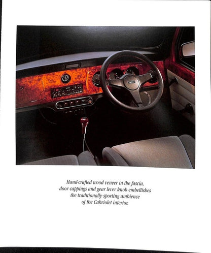 Rover Mini Cabriolet Car Sales Brochure 1992 #4404 image 1