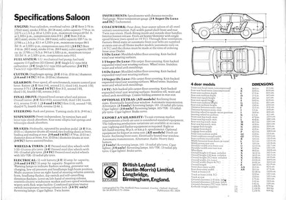 Morris Marina Car Sales Brochure 2824 1972 image 14