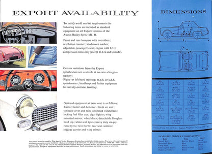 Austin Healey Sprite MkII Car Sales Brochure 1962 #1995 image 9