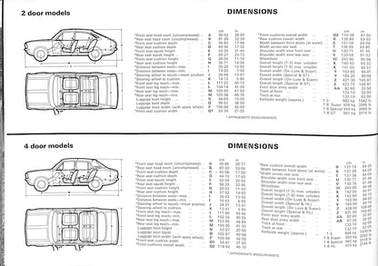 Morris Marina 2 Car Sales Brochure 3160 1977 image 17