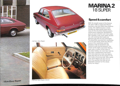 Morris Marina 2 Car Sales Brochure 3160 1977 image 6