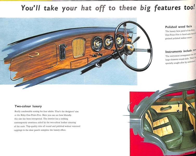 Riley 1.5 Foldout Car Sales Brochure, #D672 1957 image 5