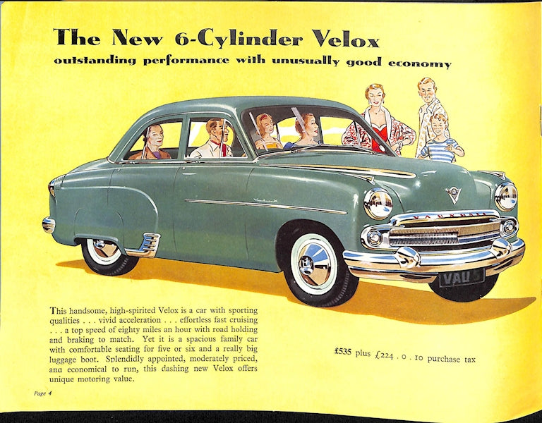Vauxhall Wyvern, Velox &amp; Cresta Car Sales Brochure, #V1008 1954 image 3