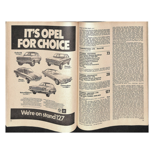 Earls Court Motor Show Guide 1972