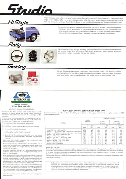 Austin Allegro 3 Car Sales Brochure 3331/D 1980 image 9
