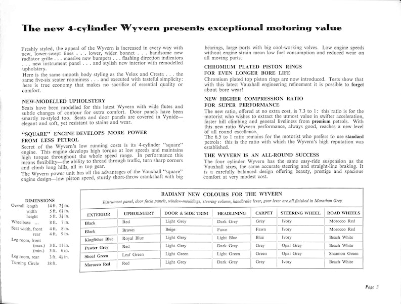 Vauxhall Wyvern, Velox &amp; Cresta Car Sales Brochure, #V1008 1954 image 2