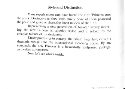 Princess Range Brochure, 1800, 1800HL, 2200HL &amp; 2200HLS #3153/E 1977 image 1
