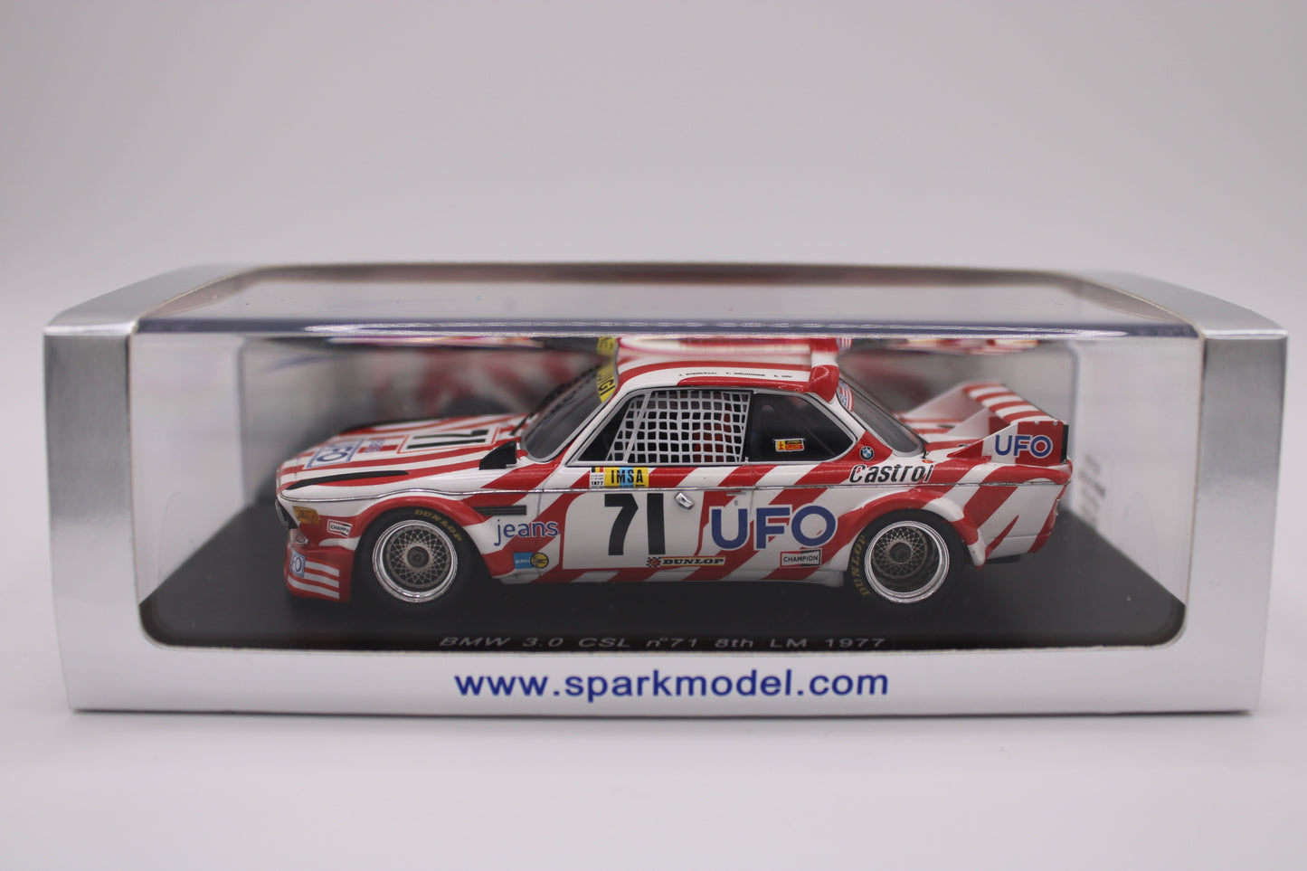 BMW 3.0 CSL "UF0 Luigi Racing" #71 - Le Mans 1977 - Spark S1573 - 1/43 Scale Model