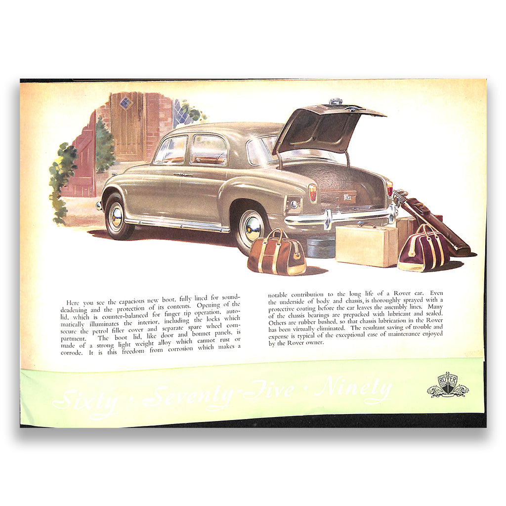 Rover P4, 60, 75 and 90 Car Sales Brochure 1955